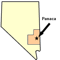 Map showing Panaca in relation to Nevada and Lincoln County